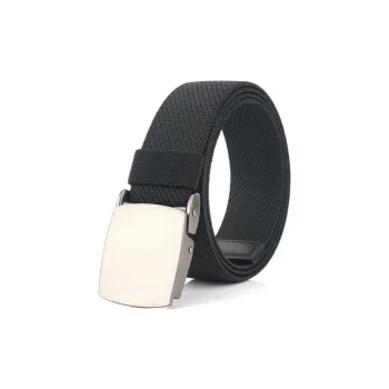 Emperor Penguin Metal Elastic Stretch Fabric Jeans Polyester Belt Men's Width 3.8cm