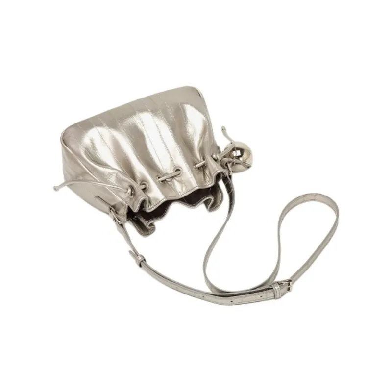 DAPHNE PU Shoulder Bag Medium Size Women's Silver-4