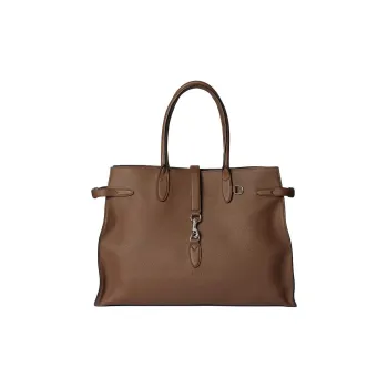 GUCCI Soft Grain Leather Tote Bag, Shopping Bag, Handbag Large Size Women's Light Brown