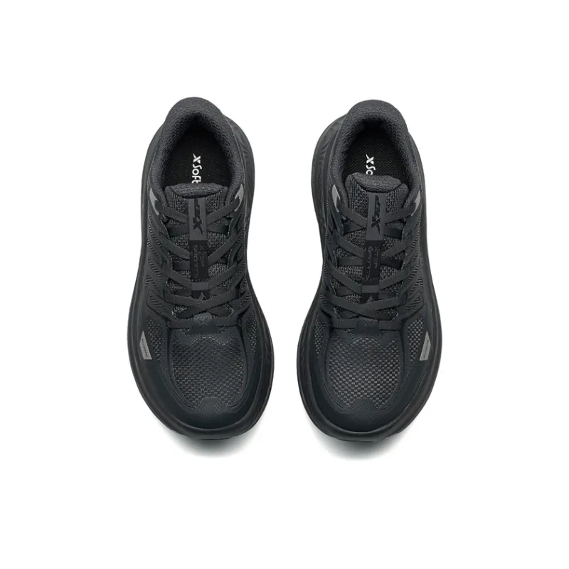 XTEP Abrasion Resistant Coverage Lightweight Low Top Sprint Running Shoes Women's Coal Black/Black-5