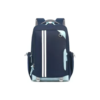 Almost Bear Nylon Double-Shoulder Backpack Men's Navy Blue/Dark Pink