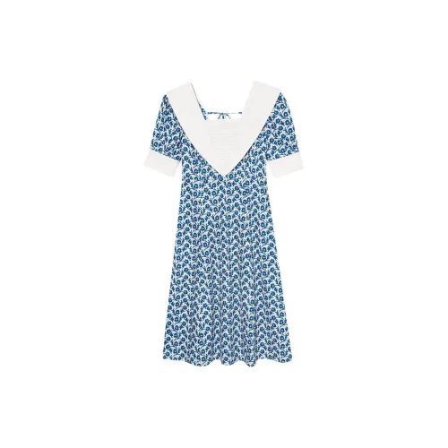 Hush Puppies Short-Sleeved Dresses Women's Blue/White