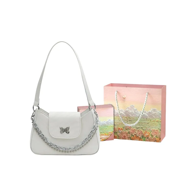 ZUONU PU Shoulder Bag, Crossbody Bag Small Size Women's Ecru/Silver/Light Purple/Black-24