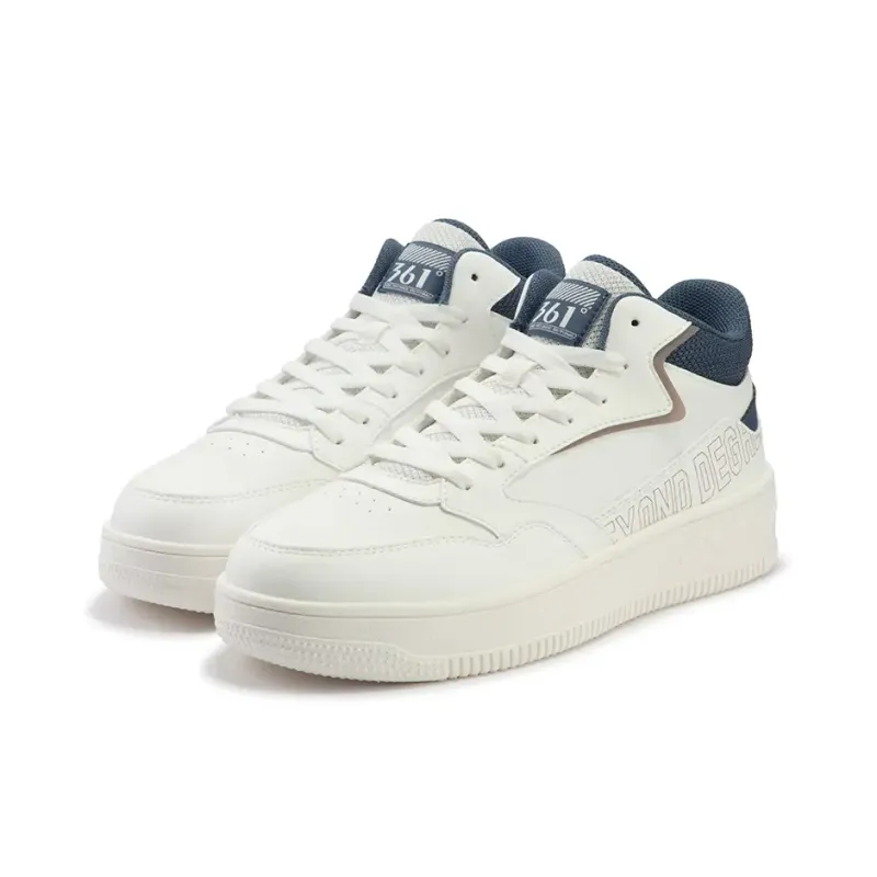 361° Coverage Wear Resistant High Top Skateboard Shoes Men's White Blue-2