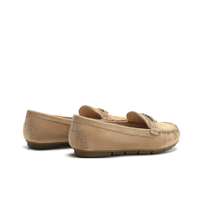 HARSON Gommino Loafers Women's Apricot Yellow/Nude Pink-3