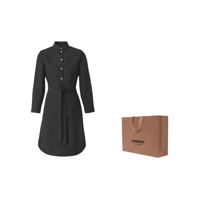 Burberry Short Sleeved Dresses Women's Black 80529331-1