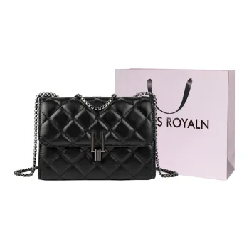 LOUIS ROYALN PU Shoulder Bag Small Size Large Size Unisex Black