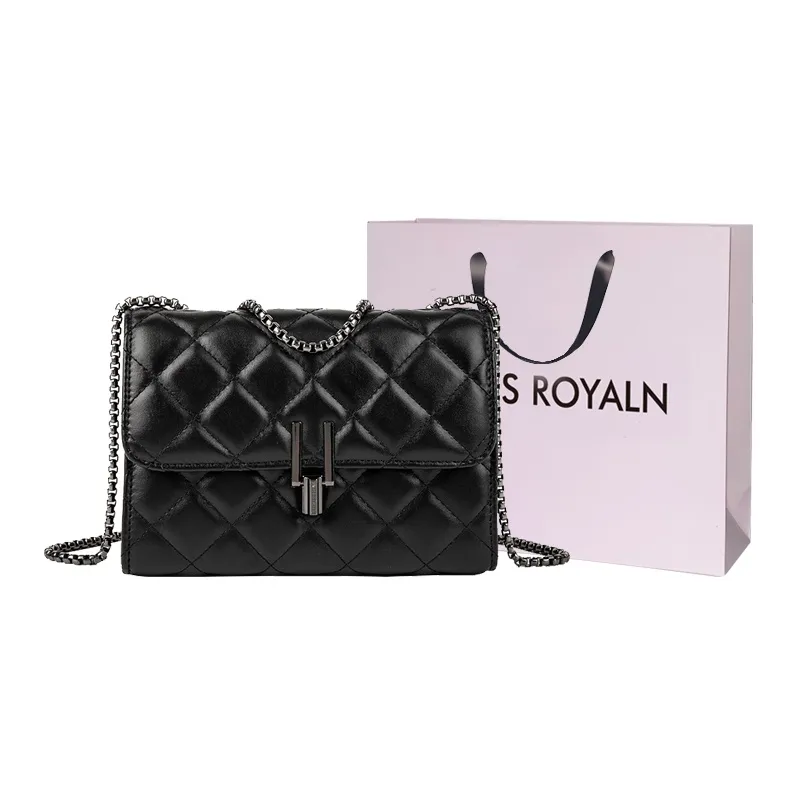 LOUIS ROYALN PU Shoulder Bag Small Size Large Size Unisex Black-0