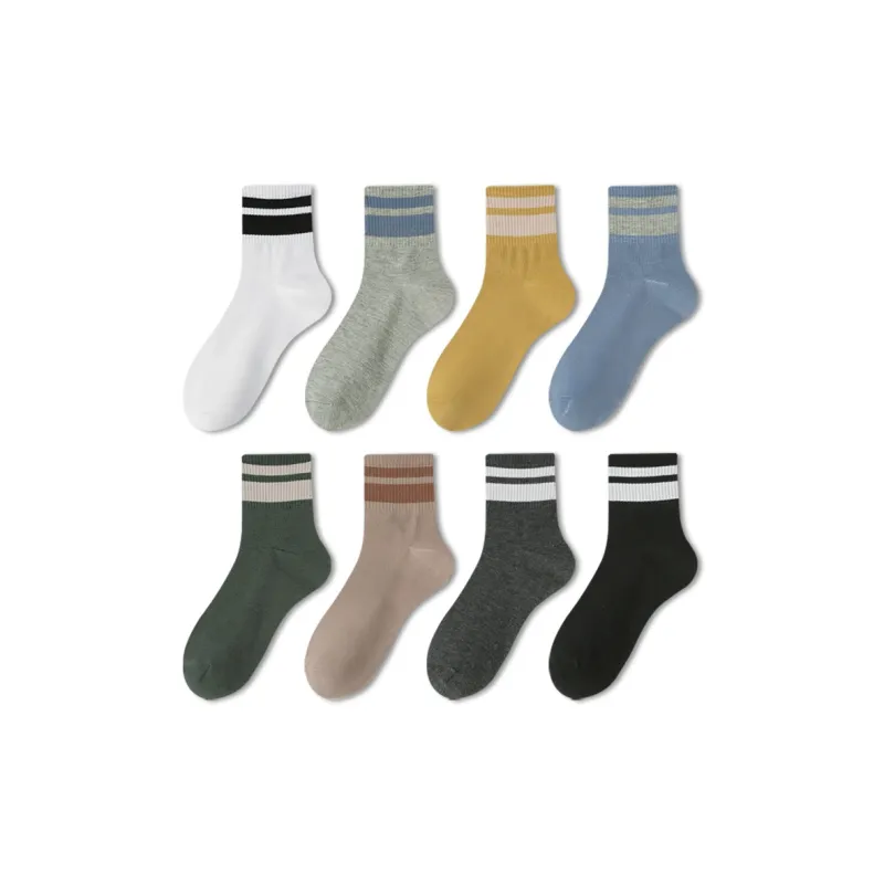 Mulong Family Mid Calf Socks Men's 8 Pack Mixed Color-0