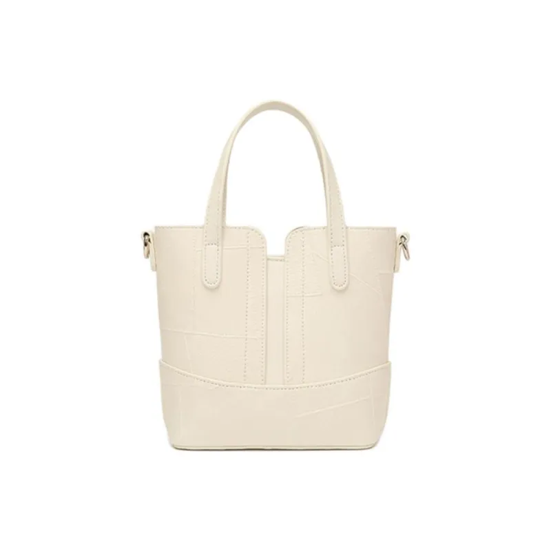 DAPHNE PU Handbag, Shoulder Bag Medium Size Women's Ecru-3