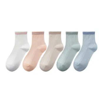 H YXIANG Mid Calf Socks Women's 5 Pack