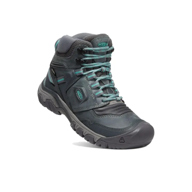 KEEN Ridge Fle Slip Resistant, Abrasion Resistant, Waterproof High Top Outdoor Shoes Women's Gray-3