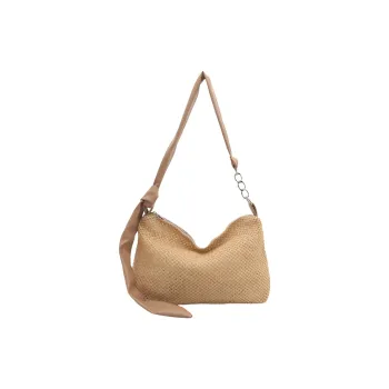 CMLZIUA Straw Woven Tote Bag Shopping Bag Shoulder Bags Regular Women's Khaki/Black/White/Brown