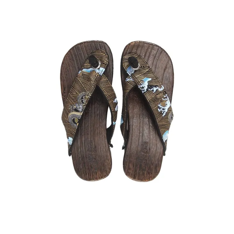 ONIARAI Flip Flops Men's Black Gold-2