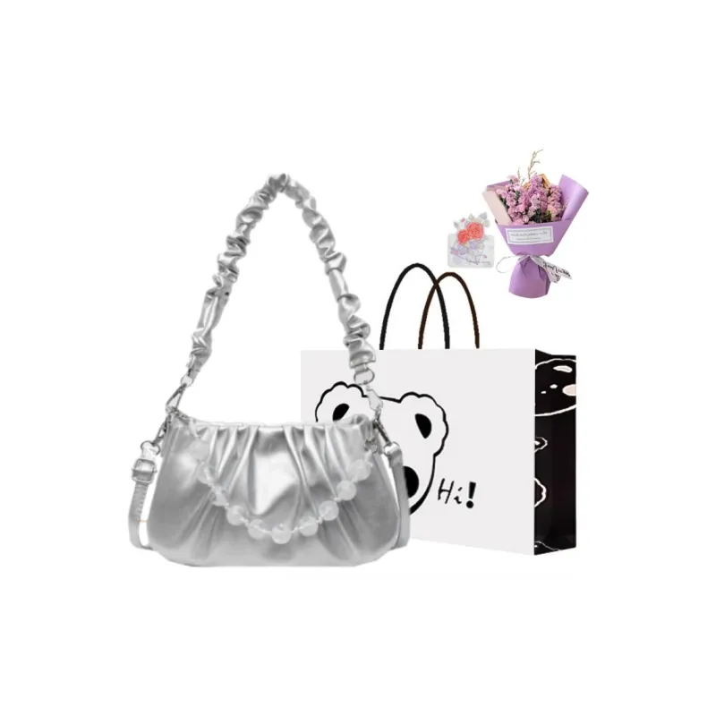 NX DOUGHNUT PU Crossbody Bag, Shoulder Bag Women's Ecru/Pink/Silver/Black-34