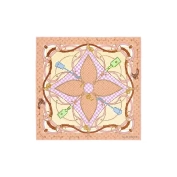 LOUIS VUITTON Silk Silk Scarves Women's Light Brown