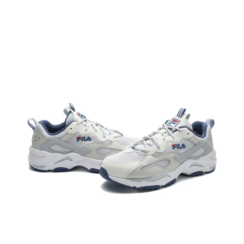 FILA Tracer Durable Breathable Lightweight Low Top Casual Shoes Men's White Gray-3
