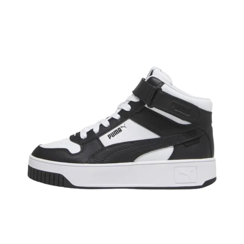 PUMA Carina Street Wear-Resistant Mid-Top Skateboard Shoes Women's Black White-0