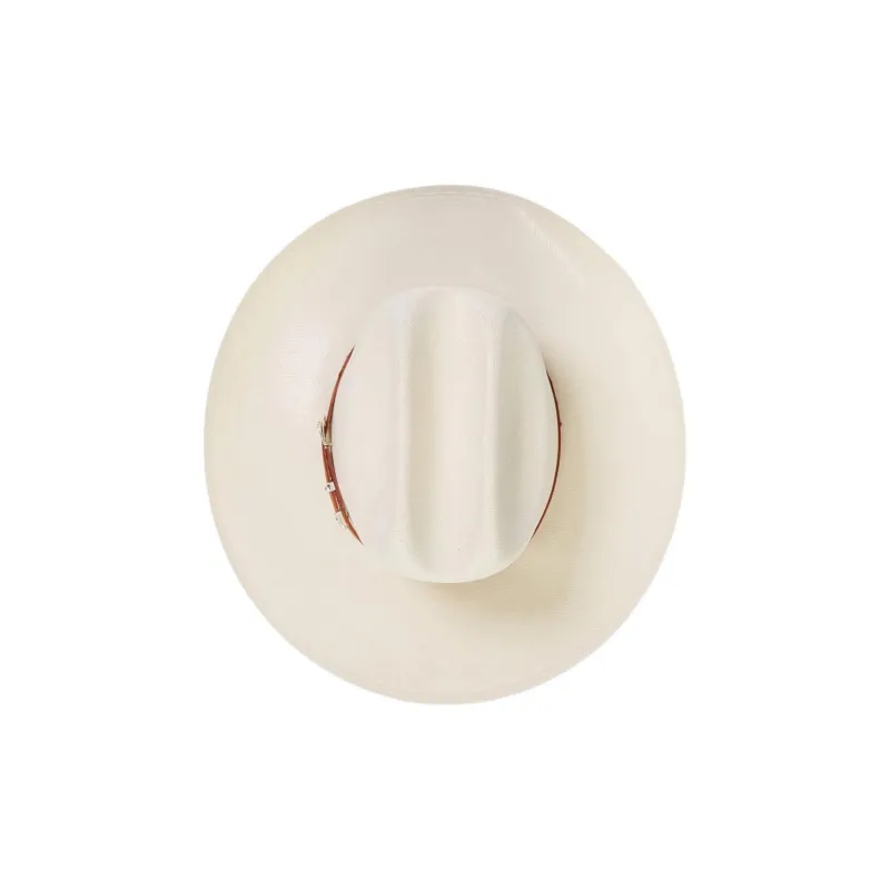 STETSON Straw Leather Sun Protection Hats Unisex Beige-3