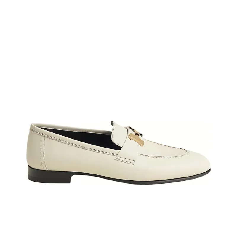 HERMES Paris Loafers Women's White-1