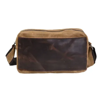 TTaG．baG Canvas With Cow Leather Crossbody Bag Regular Men's Khaki/Green/Black/Dark Gray