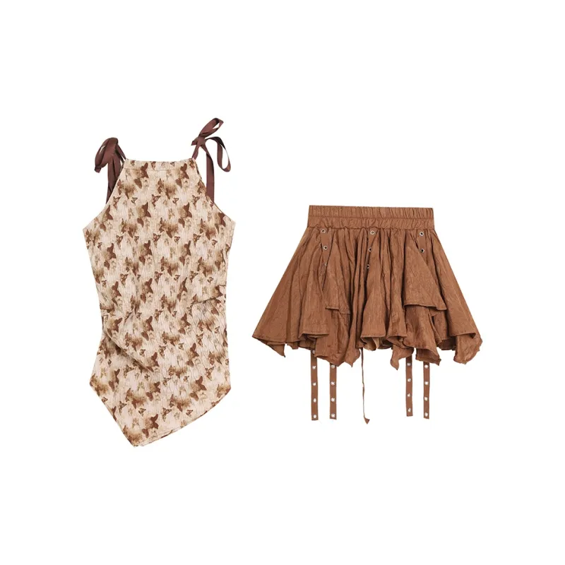 PZHK Two Piece Skirt Sets Women's-1
