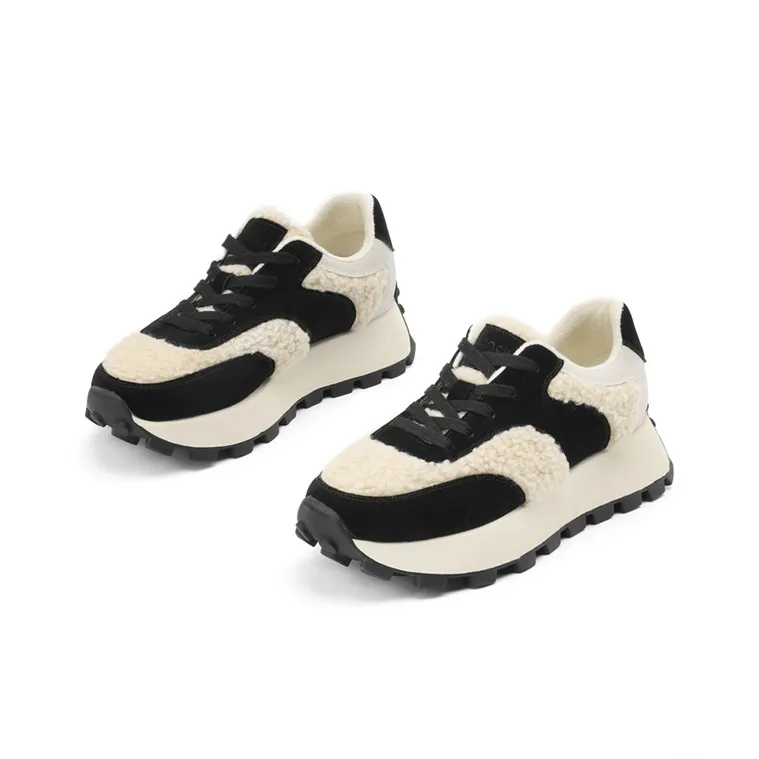 JOSINY Low Top Casual Shoes Women's Black Fleece-2