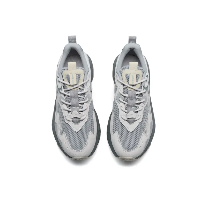 XTEP Surfing Lightweight Height Increasing Coverage Low Top Casual Shoes Men's Dove Gray/Plain Elegant Gray-5