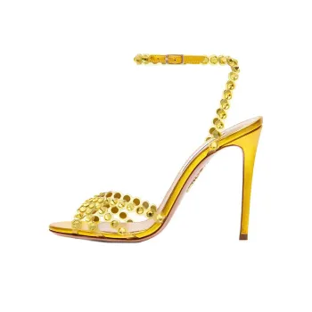 AQUAZZURA Tequila Plexi 105 Stylish Sandals Women's Yellow