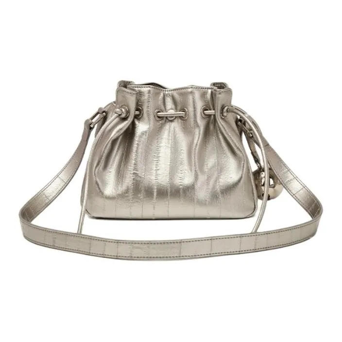 DAPHNE PU Shoulder Bag Medium Size Women's Silver-2