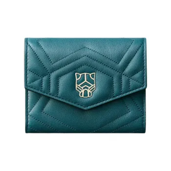 CARTIER Calfskin Wallet Mini Unisex Dark Blue