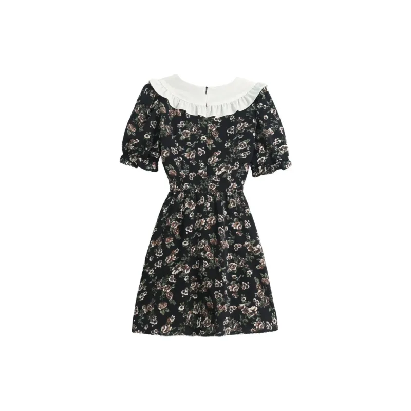 Zukizuki Short Sleeved Dresses Women's Black-1