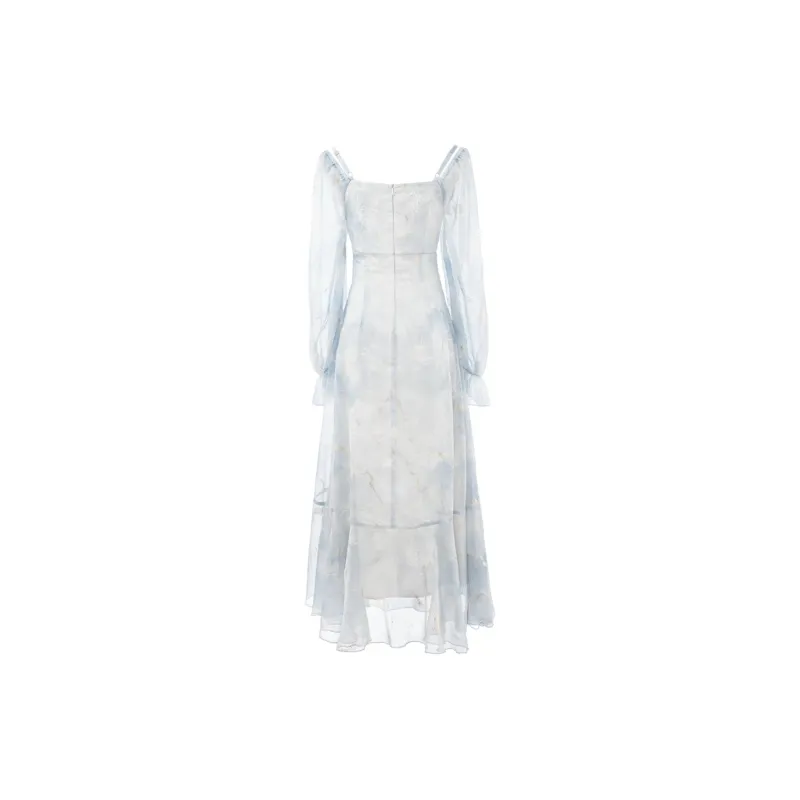 KENLY Long Sleeved Dresses Women's Haze Blue-1