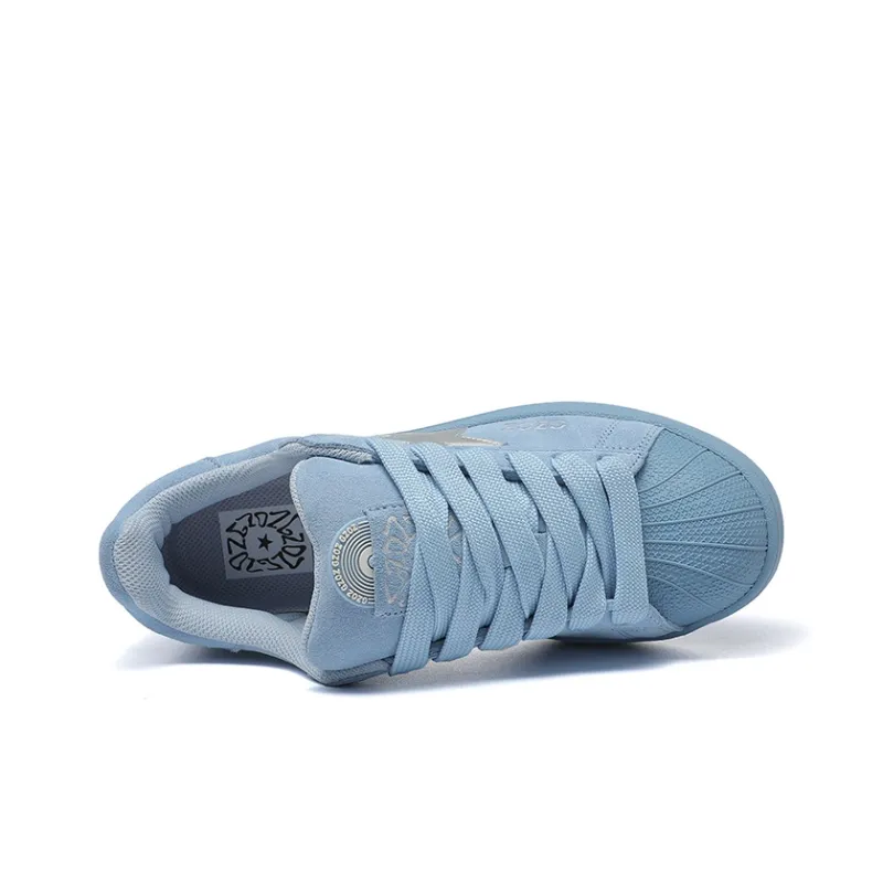 GZOZ Cushioning Wear-Resistant Low-Top Skateboard Shoes Unisex Baby Blue-3