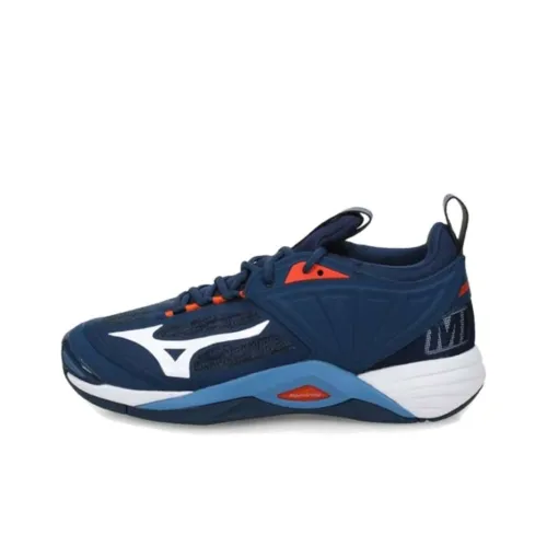 Mizuno Wave Momentum   2 'Dark Denim Scarlet Ibis'