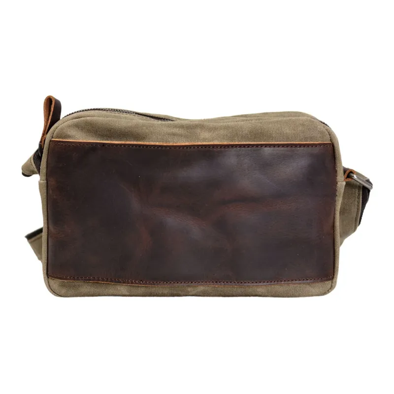 TTaG．baG Canvas With Cow Leather Crossbody Bag Regular Men's Khaki/Green/Black/Dark Gray-5