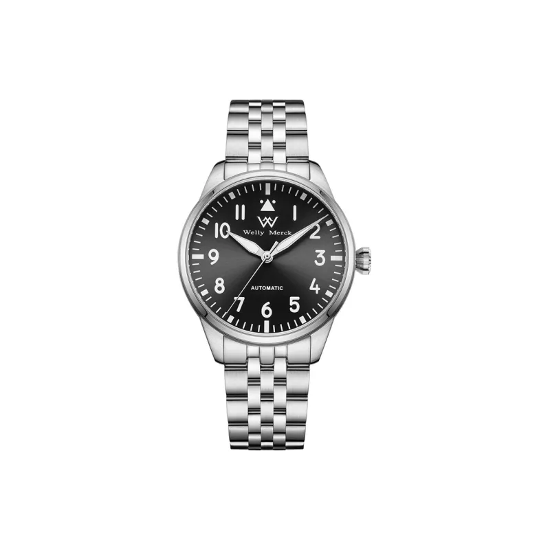 Welly Merck Automatic Mechanical Movement Watch Men's Watches Black Dial-2