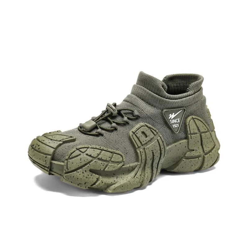 Binary Low Top Chunky Sneakers Men's Green-1