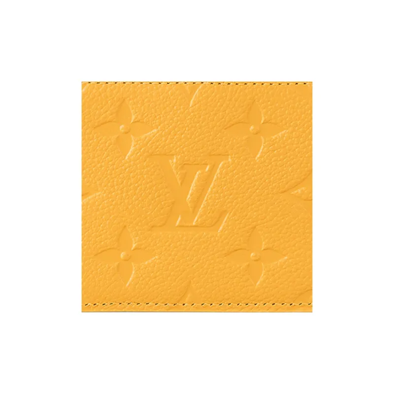 LOUIS VUITTON Monogram Empreinte Leather Coin Purse, Card Holder Women's Babydoll Yellow-3