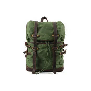 TTaG．baG Canvas With Leather Backpack Large Size Men's Multicolor