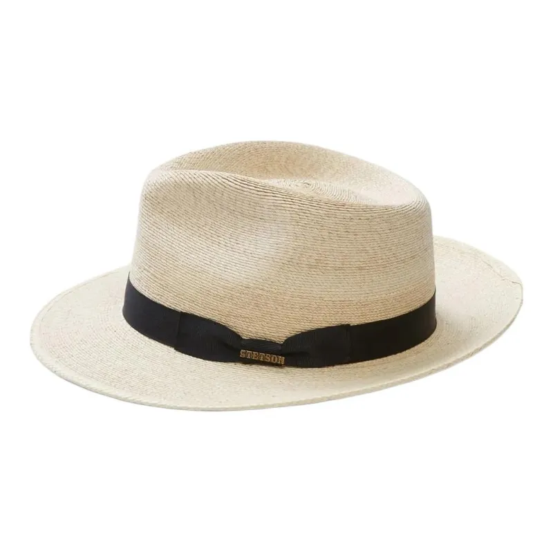 STETSON Palm Leaf Straw Satin Sun Protection Hats Unisex Beige-0