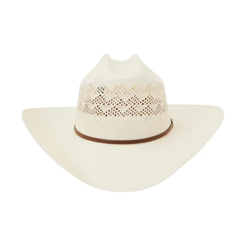 STETSON Genuine Leather Straw Leather Straw Sun Protection Hats Unisex Ecru-4