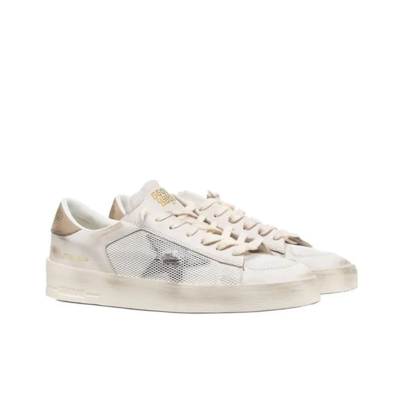 Golden Goose Stardan Under Net Low Top Skateboard Shoes Men's Greige-2