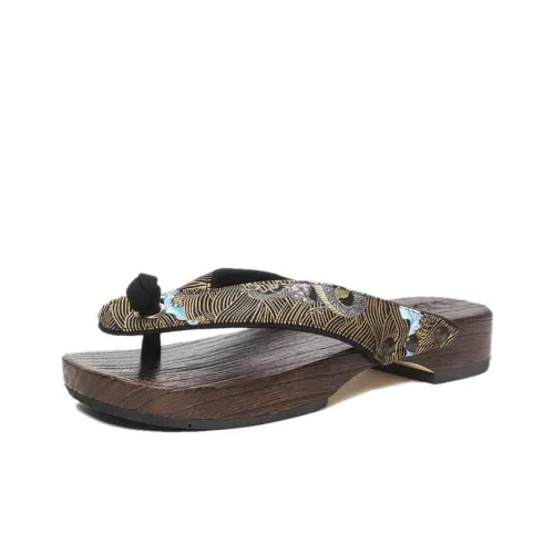 ONIARAI Flip Flops Men's Black Gold