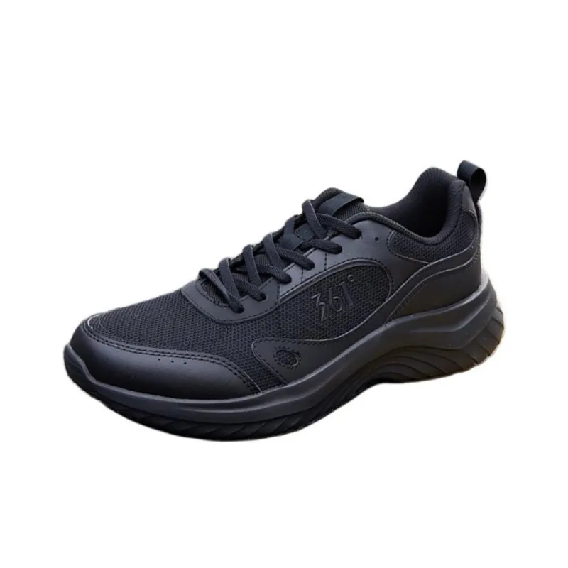 361° Abrasion Resistant Breathable Low Top Running Shoes Men's Black-0