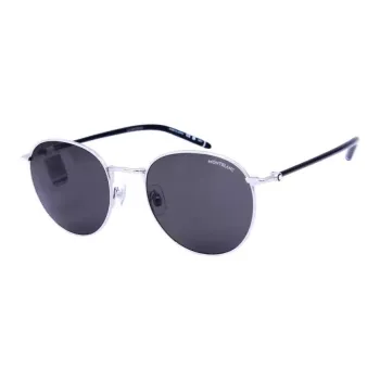 MONTBLANC Metal Oval Sunglasses Unisex Silver Black