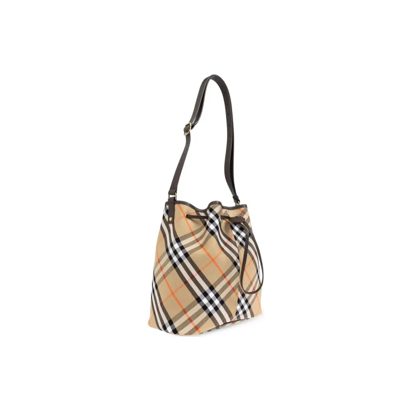 Burberry Cotton Bucket Bags Crossbody Bag Shoulder Bag Women's Beige-1