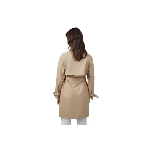 Hush Puppies Trench Coat Women's Khaki Dark Blue