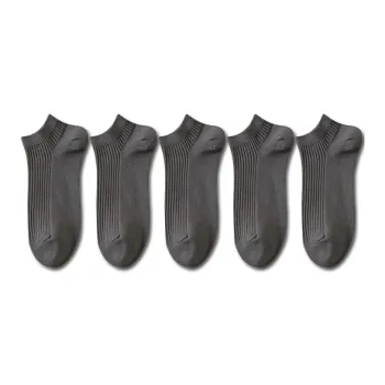 Mulong Family No-Show Socks Men's 5 Pack Iron Gray