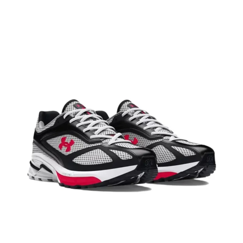 Under Armour Apparition Anti Slip Wear Resistant Low Top Casual Running Shoes Unisex Black Gray Red-3